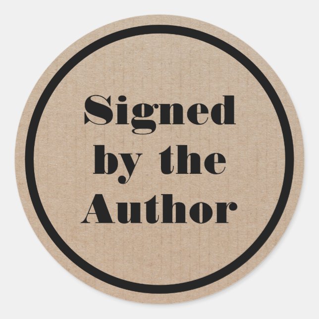 Signed by the author Kraft  Classic Round Sticker (Front)