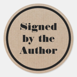 Signed by the author Kraft  Classic Round Sticker