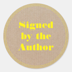 Signed by the author Kraft Classic Round Sticker