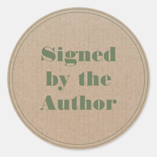 Signed by the author Kraft  Classic Round Sticker (Front)