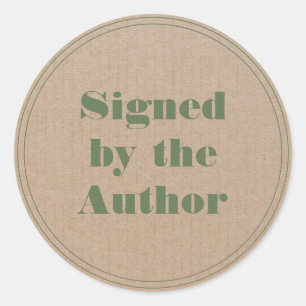Signed by the author Kraft  Classic Round Sticker