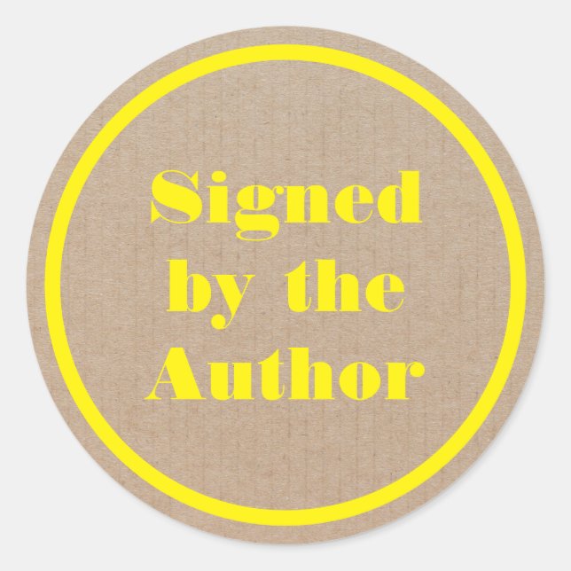 Signed by the author Kraft  Classic Round Sticker (Front)