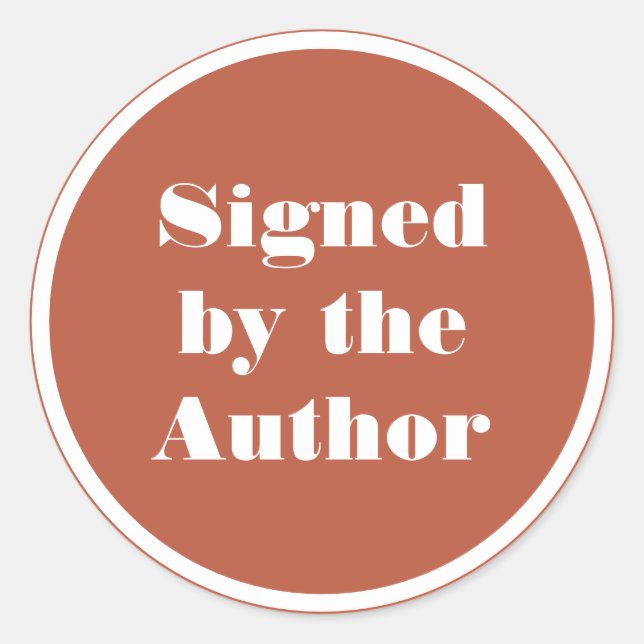Signed by the author minimal simple  classic round sticker (Front)