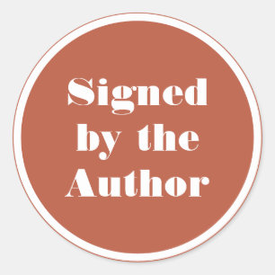 Signed by the author minimal simple classic round sticker