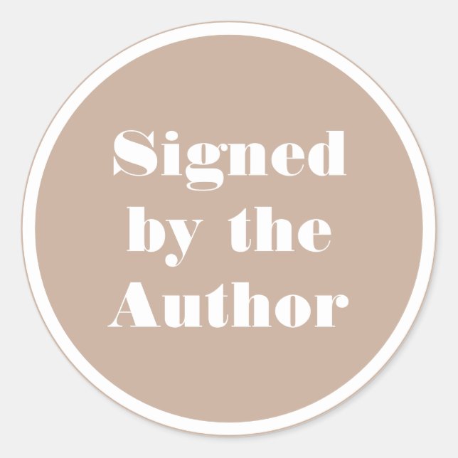 Signed by the author minimal simple classic round sticker (Front)