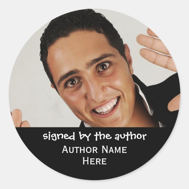 Signed By The Author Photo Book Classic Round Sticker (Front)