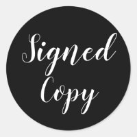 Signed Copy Author Writer Black