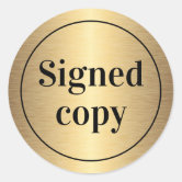 Gold Glitter Autographed Copy Author Writer Star Star Sticker