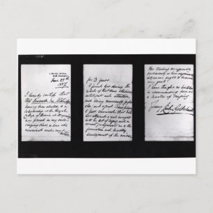 Signed letter, 1887 (pen and ink on paper) (b/w ph postcard