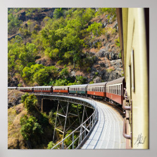 Signed Steam Train in Cairns, Australia Poster
