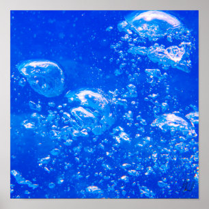 Signed Underwater Bubbles Poster
