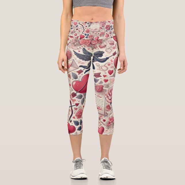 Signed with a Rose Capri Leggings (Front)