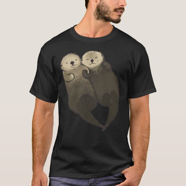 Significant Otters - Otters Holding Hands Classic  T-Shirt (Front)