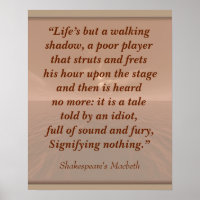 Signifying nothing -Shakespeare quote-art print