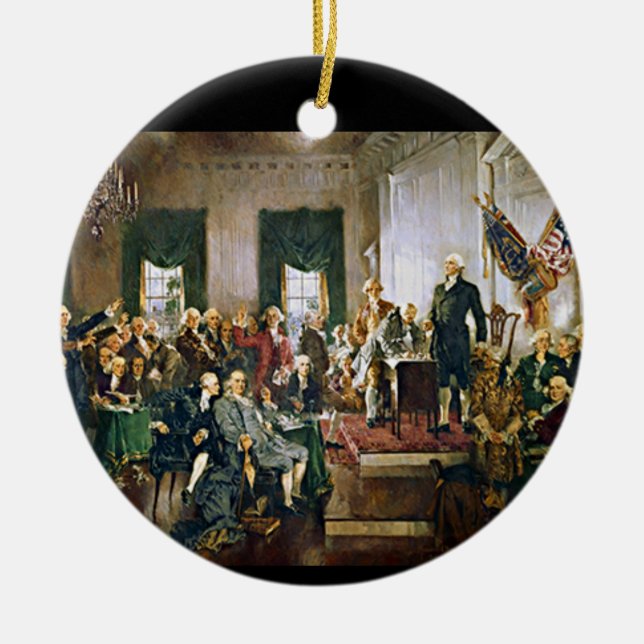 Signing of the Constitution Ceramic Tree Decoration (Front)