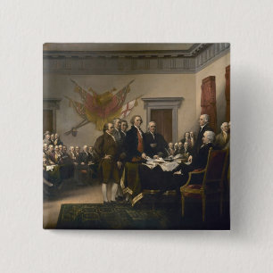 Signing the Declaration of Independence, July 4th 15 Cm Square Badge