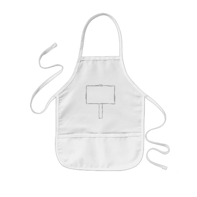 Signpost Notice. Grey and white. Kids Apron (Front)