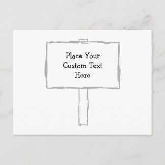 Signpost Notice. Grey and white. Postcard