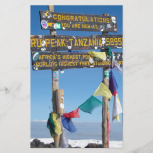 Signpost on the Summit of Kilimanjaro kenya Stationery