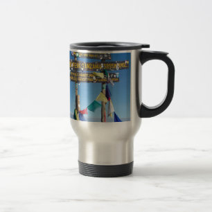 Signpost on the Summit of Kilimanjaro kenya Travel Mug
