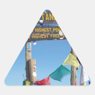 Signpost  on the  Summit of Kilimanjaro kenya Triangle Sticker