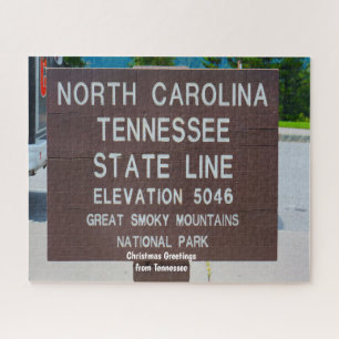 Signpost State Line Tennessee. Jigsaw Puzzle