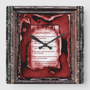 Signs From The Children Square Wall Clock