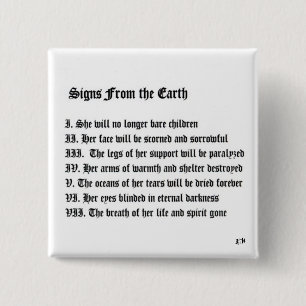 Signs From The Earth 15 Cm Square Badge
