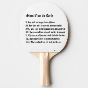 Signs From The Earth Ping Pong Paddle