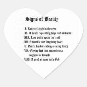 Signs of Beauty Heart Sticker