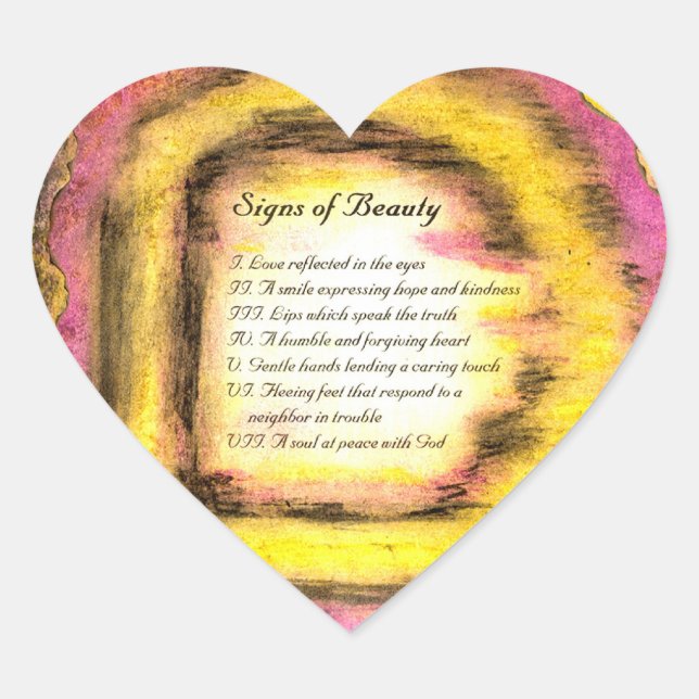 Signs of Beauty Heart Sticker (Front)