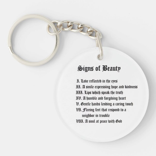 Signs of Beauty Key Ring (Front)