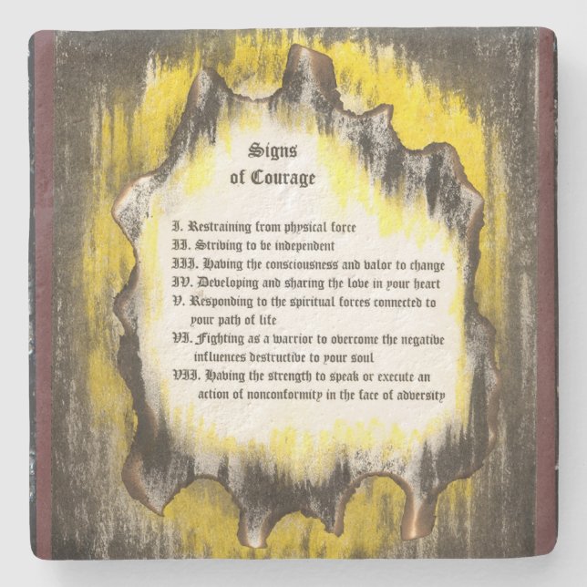 Signs of Courage Stone Coaster (Front)