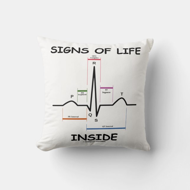 Signs Of Life Inside EMT Medical Heartbeat Humour Cushion (Front)