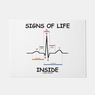 Signs Of Life Inside EMT Medical Heartbeat Humour Doormat
