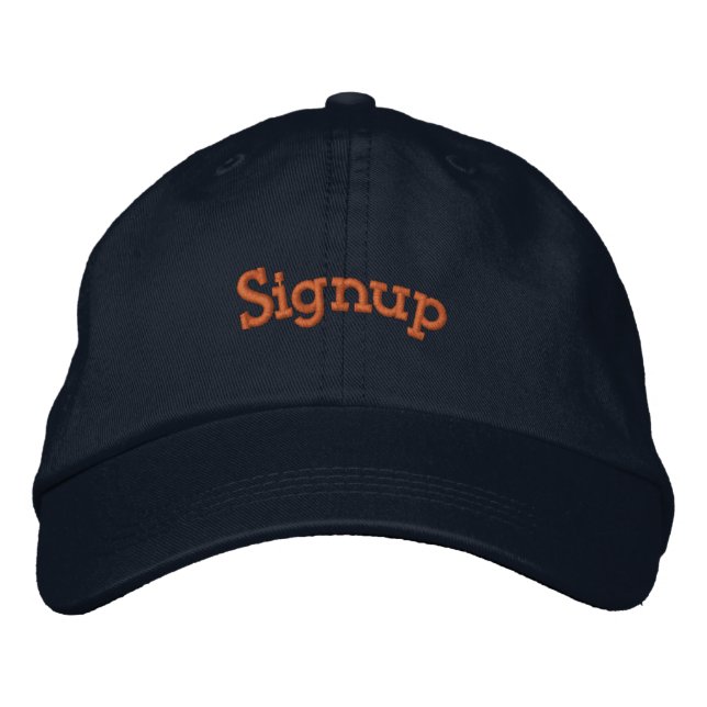 Signup🎩 text Embroidered Custom Navy Hat🎩 online Hat (Front)