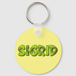 Sigrid Name Kiwi Design Schlüsselanhänger Key Ring