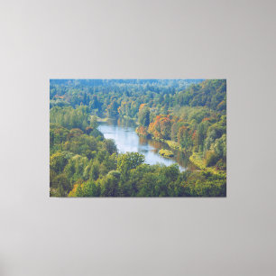 Sigulda Autumn in Picturesque Gauja River Valley Canvas Print