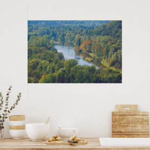 Sigulda Autumn in Picturesque Gauja River Valley Poster
