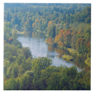 Sigulda Autumn in Picturesque Gauja River Valley Tile