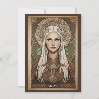 Sigyn Norse Goddess Art Flat Thank You Card