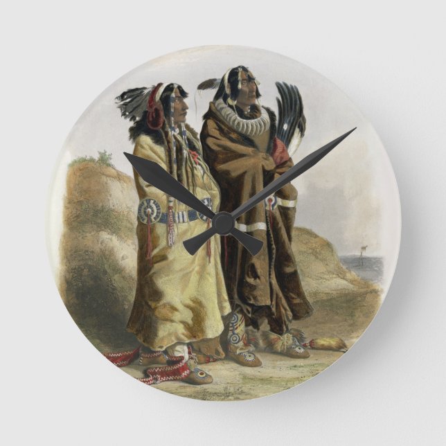 Sih-Chida and Mahchsi-Karehde, Mandan Indians, pla Round Clock (Front)