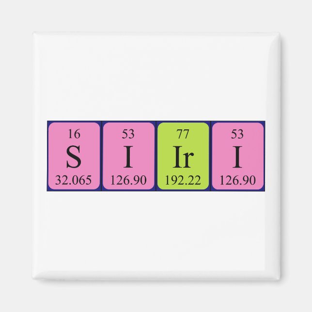 Siiri periodic table name magnet (Front)