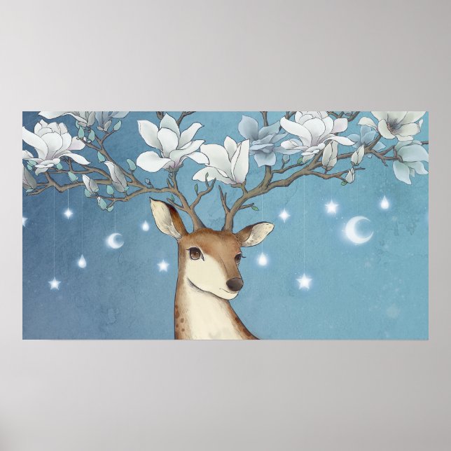 Sika Deer Magnolia Poster (Front)