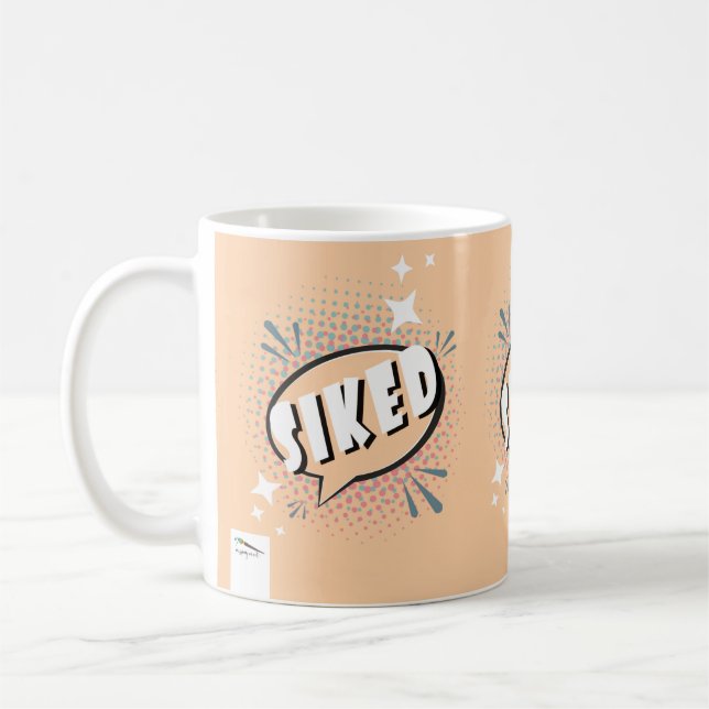 SIKED Comic Speech Bubble Meme Funny Peach Coffee Mug (Left)