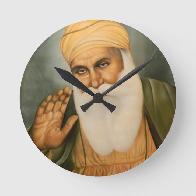 Sikh Art/Symbol Round Clock (Front)
