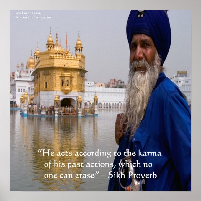 Sikh Karma/Actions Proverb Poster (Front)
