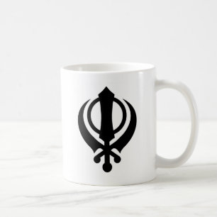 Sikh Khanda Black Coffee Mug