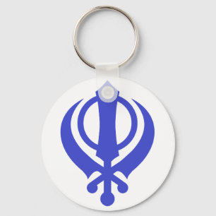 Sikh Khanda Blue Key Ring