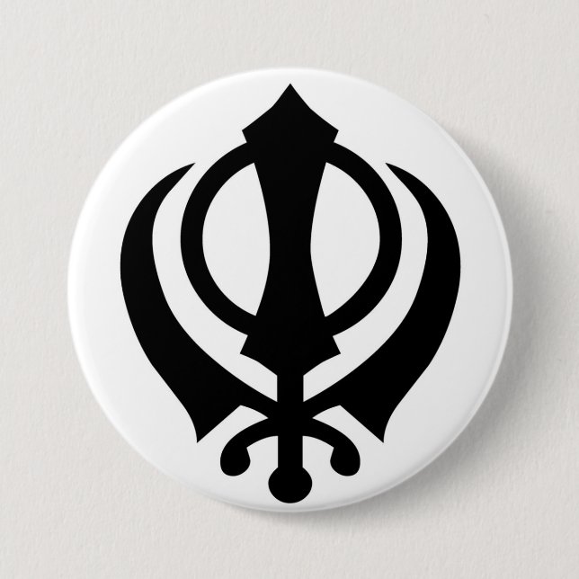 Sikh Khanda Button (Front)